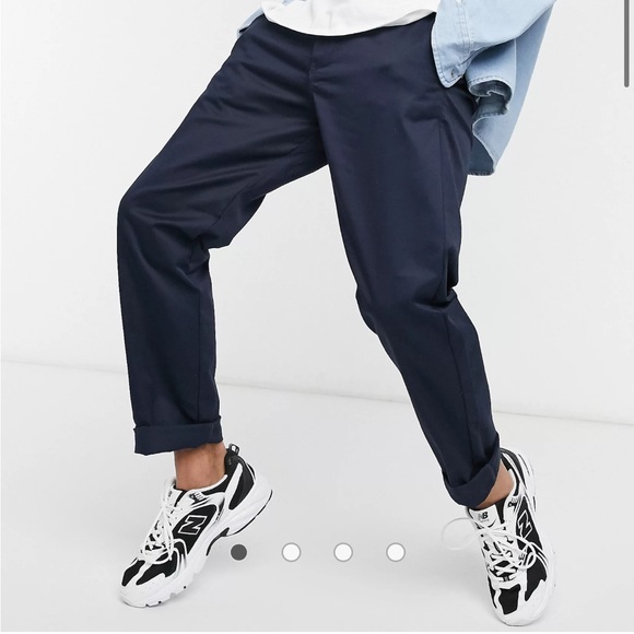Two Pairs of ASOS Chinos -navy and khaki - Picture 1 of 16